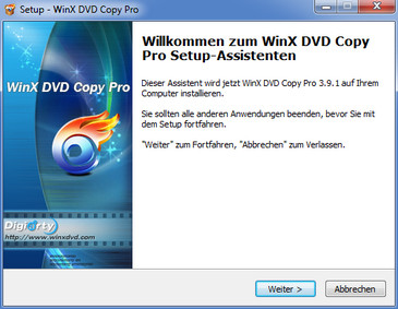 WinX DVD Copy Pro installieren - Schritt 4