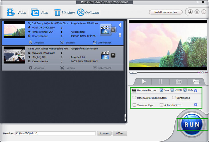 Video umwandeln - WinX HD Video Converter Deluxe
