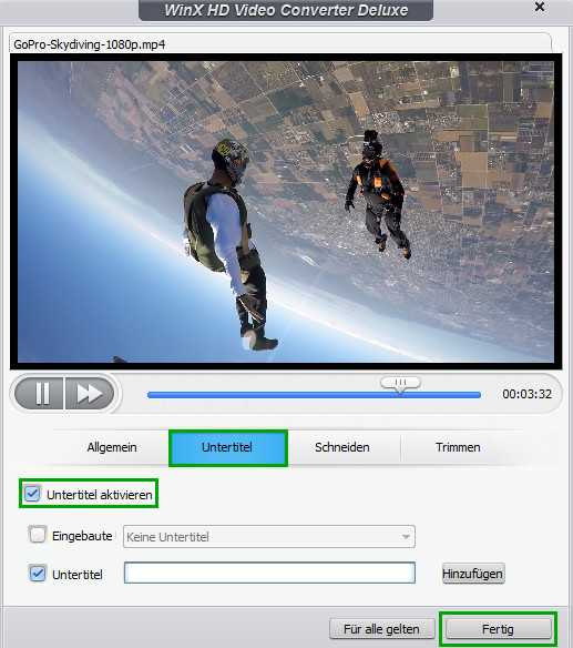 Untertitel - WinX HD Video Converter Deluxe