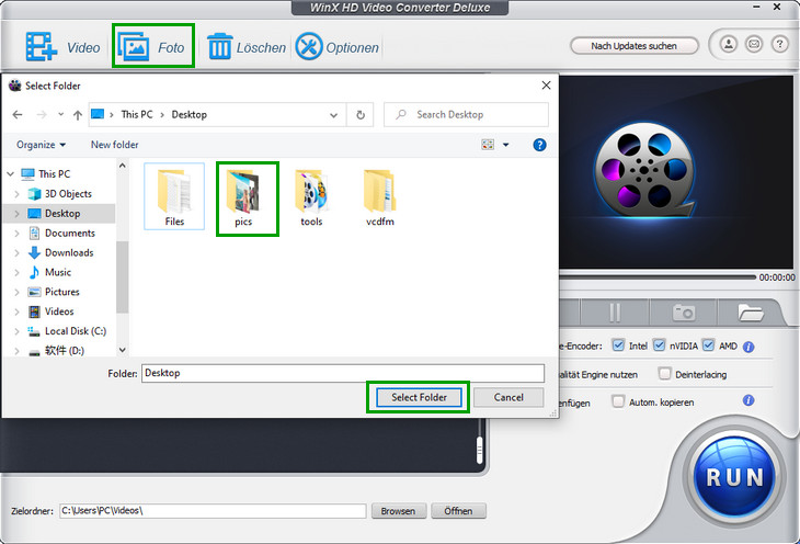 Foto-Ordner hinzufügen - WinX HD Video Converter Deluxe