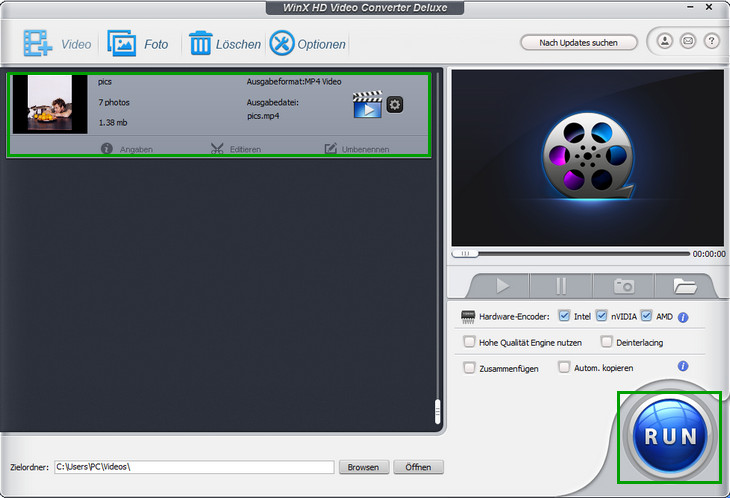 Diashow erstellen - WinX HD Video Converter Deluxe