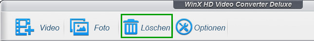 Löschen - WinX HD Video Converter Deluxe