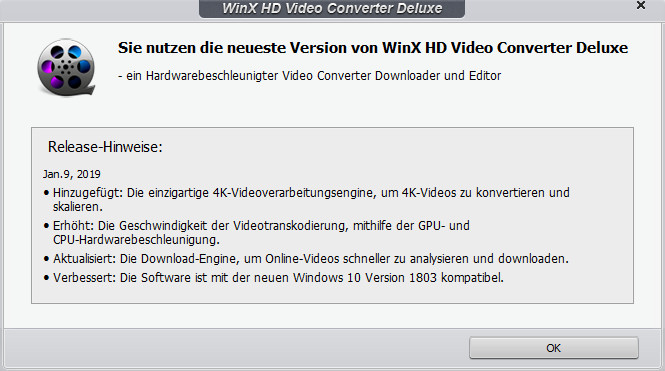 Die neueste Version von WinX HD Video Converter Deluxe