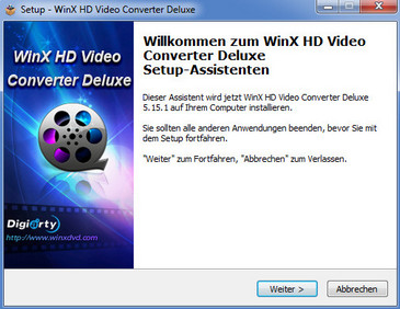 WinX HD Video Converter Deluxe installieren - Schritt 4