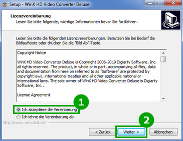 WinX HD Video Converter Deluxe installieren - Schritt 5