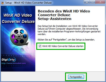 WinX HD Video Converter Deluxe installieren - Schritt 7
