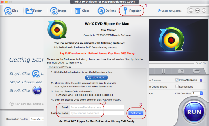 Activate WinX DVD Ripper for Mac discount coupon code