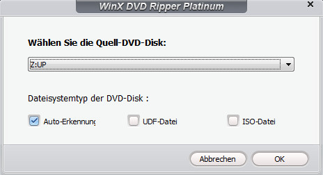 DVD-Disk laden - WinX DVD Ripper Platinum
