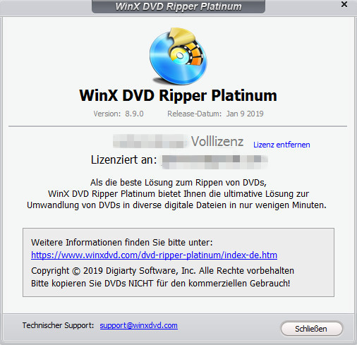 Informationen zum WinX DVD Ripper Platinum