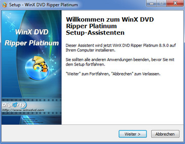 WinX DVD Ripper Platinum installieren - Schritt 4