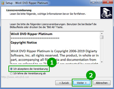 WinX DVD Ripper Platinum installieren - Schritt 5