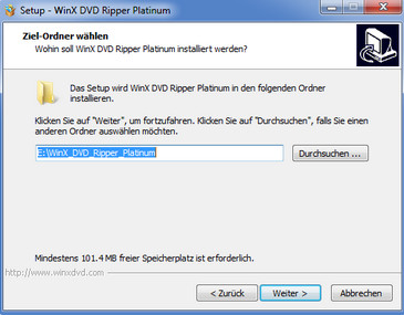WinX DVD Ripper Platinum installieren - Schritt 6