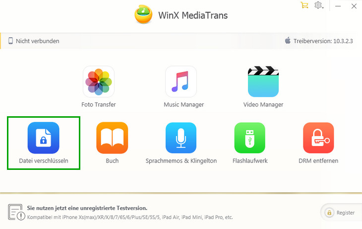 Datei verschlüsseln - WinX MediaTrans