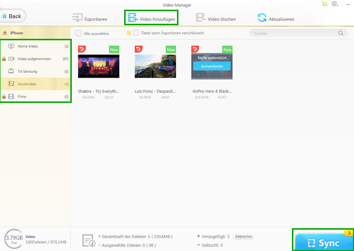Videos vom PC auf iPhone/iPad hinzufügen - WinX MediaTrans