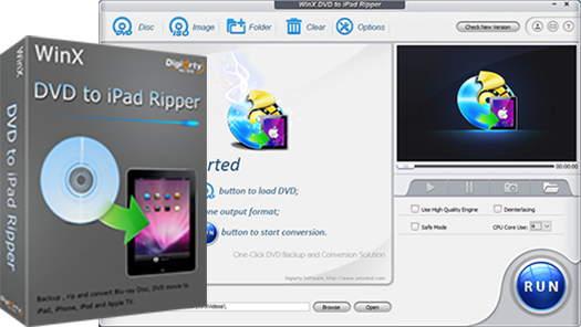 WinX DVD to iPad Ripper box and interface