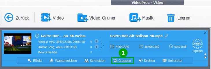 Video croppen 1 - VideoProc