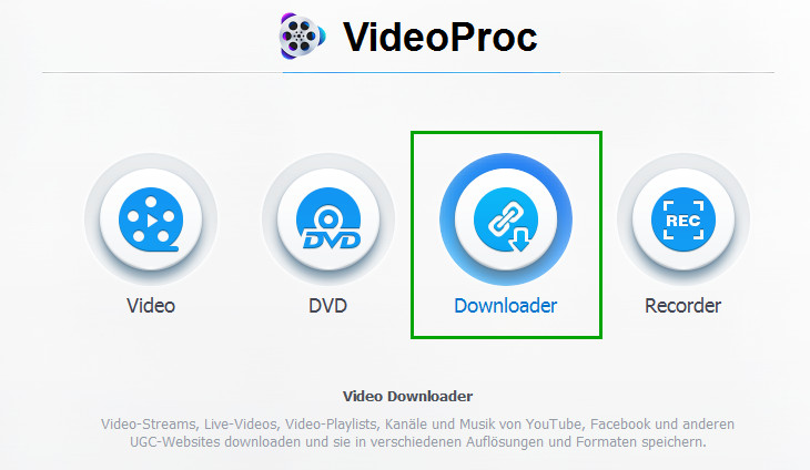 Videos/Musik downloaden 1 - VideoProc