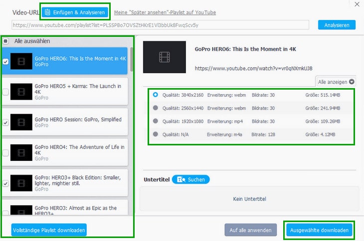 Playlist/Kanal downloaden 3 - VideoProc