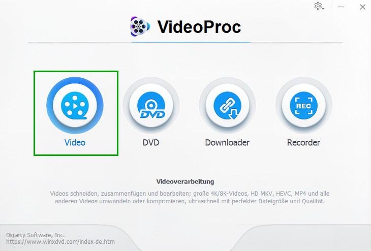 Multitrack-Video umwandeln 1 - VideoProc