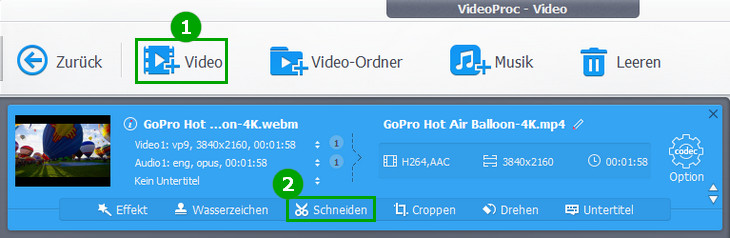 Video schneiden 1 - VideoProc