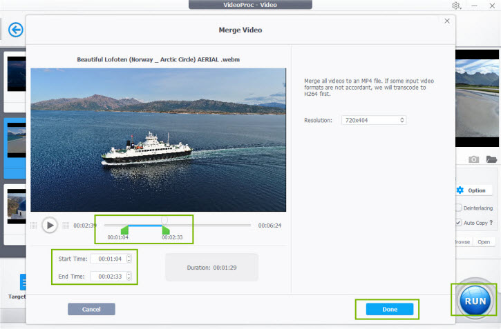 Cut and Merge Videos with VideoProc
