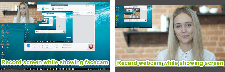 two screen & webcam recording options