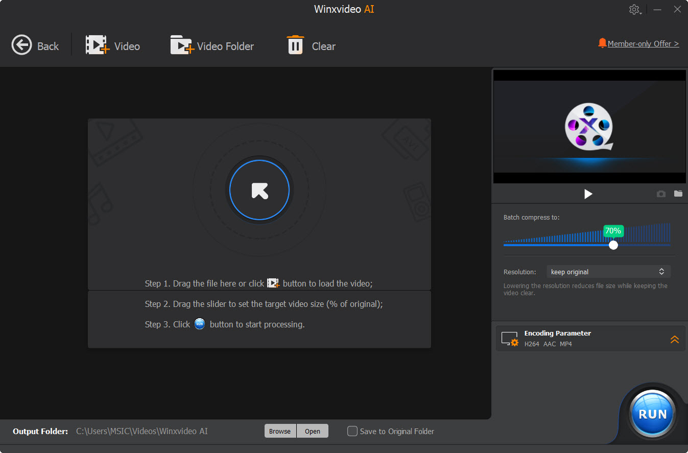 Winxvideo AI compressor