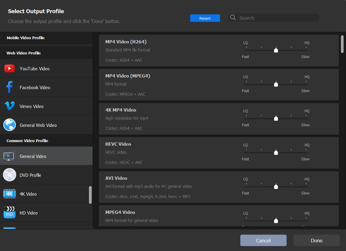 Output Profiles