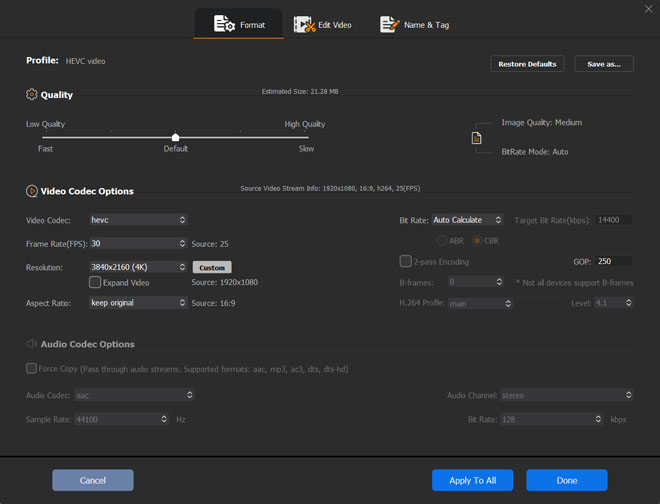 Adjust Parameters