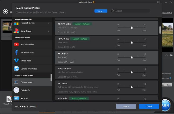 Output Profiles