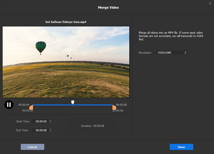 Trim and Merge Video Clips with Winxvideo AI at One Go