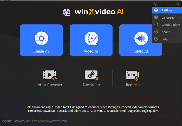 Winxvideo AI Common Settings