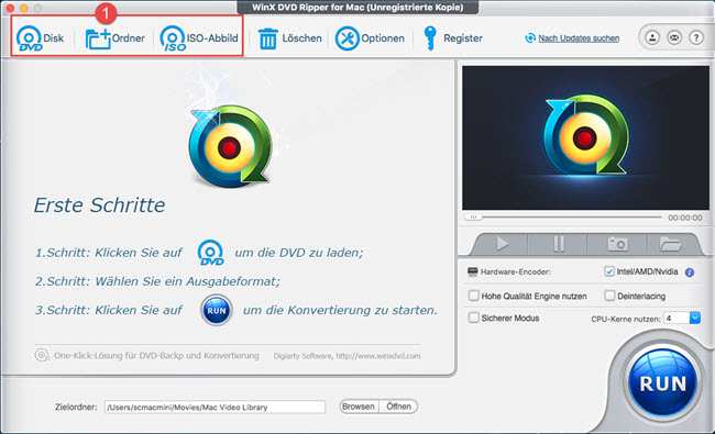Anleitung WinX DVD Ripper für Mac