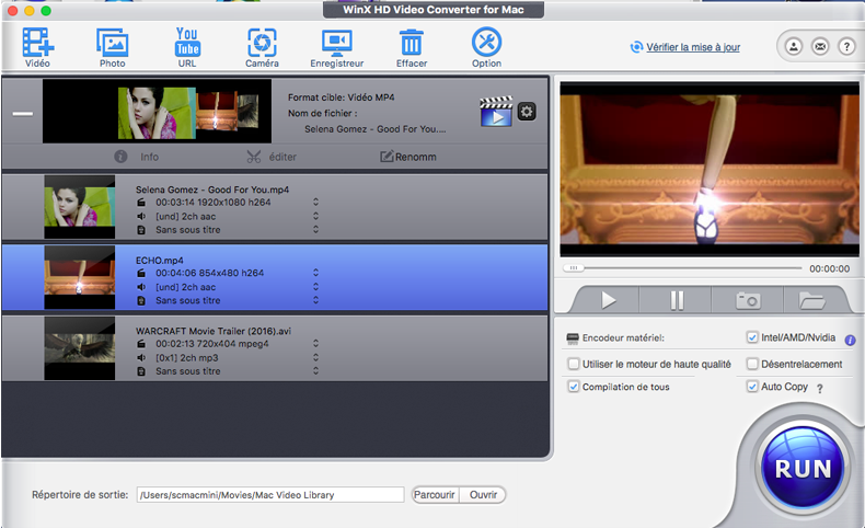 WinX HD Video Converter for Mac User Guide