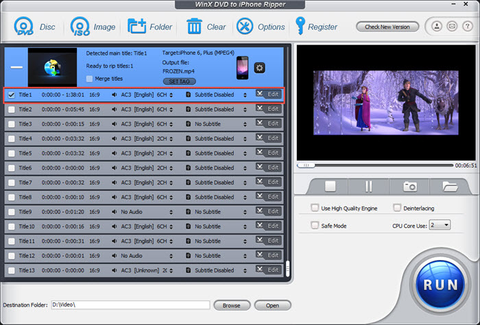 WinX DVD to iPhone Ripper