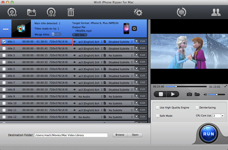 WinX DVD to iPad Ripper for Mac