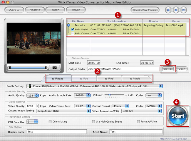 WinX iTunes Video Converter for Mac User Guide