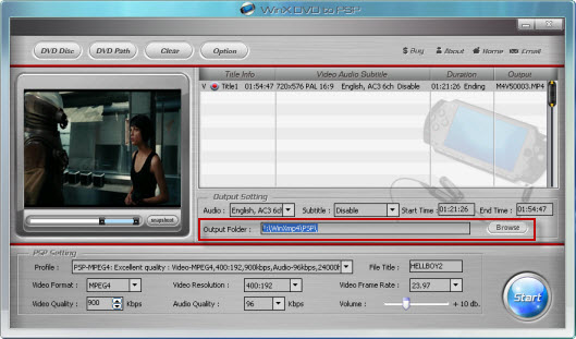 WinX Free DVD to PSP Ripper