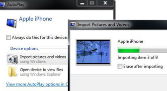 Import Pictures and Videos from iPhone with Windows 7 AutoPlay