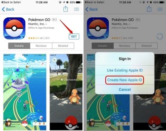 Get Pokemon Go for iPhone - create new Apple ID