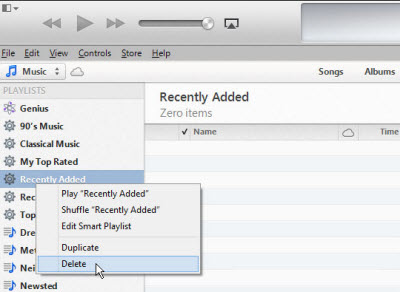 Fix iTunes Running Slow - Delete smart playlists in iTunes