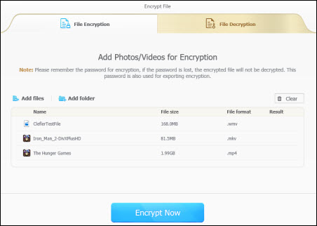 encrypt video files on Windows