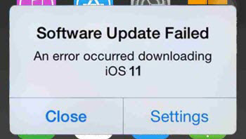 iOS 11 Software Update Failed