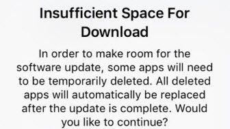 iOS 10 download problem - insufficient space