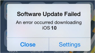 iOS 10 download error
