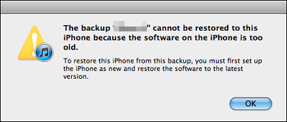 iTunes restore error - software too old