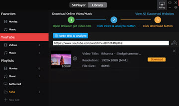 download iTunes music with 5KPlayer