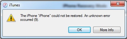 iTunes restore error 9