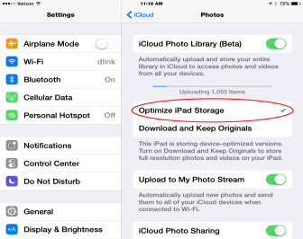 optimize iPad storage