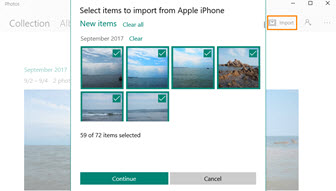 Import Pictures and Videos from iPhone with Windows 10/8 Photos App
